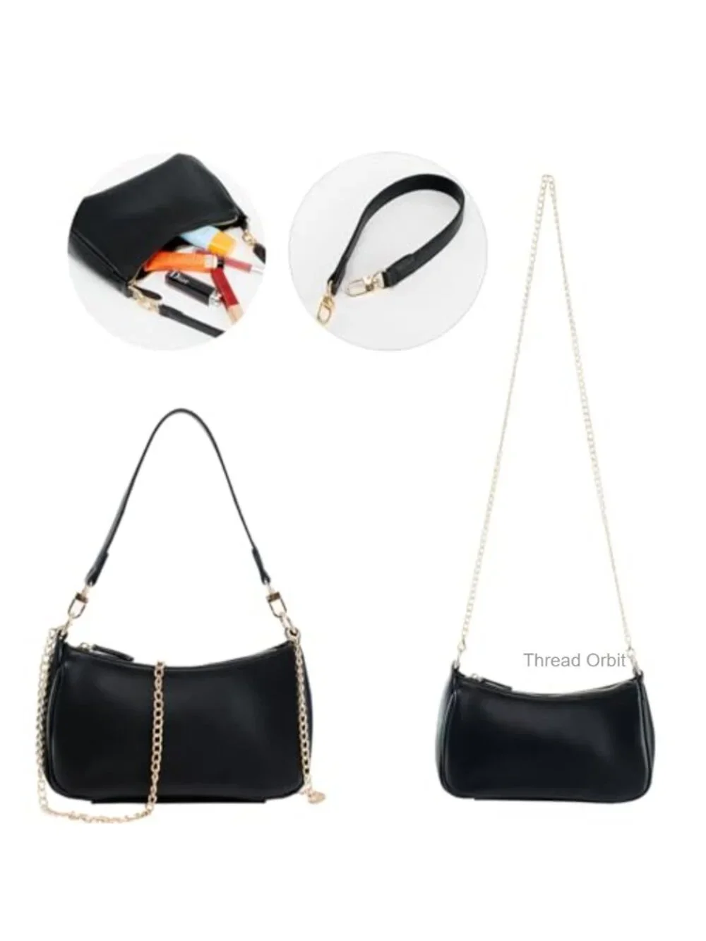 PU Leather Hobo Crossbody Bag with Detachable Straps